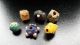 6 Ancient Phoenician Fused Glass Beads - Disk Pear And Cube Shaped 500 - 300 Bc Roman photo 2