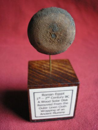 Egypt,  Wood Solar Disk From Ancient Mummy,  2nd - 1st Century Bc photo