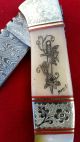 Hand Etched,  Scrimshaw By Shar,  Custom Made Damascus Steel Folding Knife/knives Scrimshaws photo 2