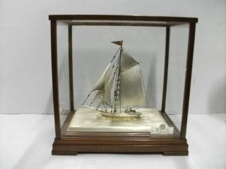 The Sailboat Of Pure Silver Of The Most Wonderful Japan.  A Japanese Antique. photo