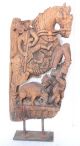 1800 ' S Vintage Antique Rare Carved Cheriot Wooden Horse Panel Home Decor Z37 India photo 5