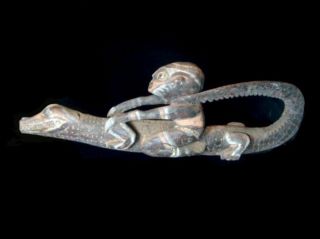 Extremely Rare Mythical Figuration Man - Crocodile Middle Sepik Papua Guinea photo