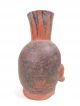Pre Columbian Moche Peru Red / Black 11.  25 Inch Portrait Facial Pottery Vessel The Americas photo 3