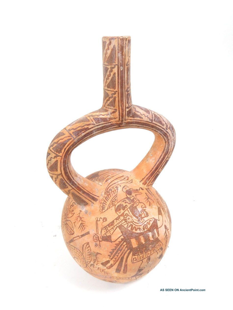 Pre - Columbian Moche Fine Lines Hunter / Animal Motif 10.  25 