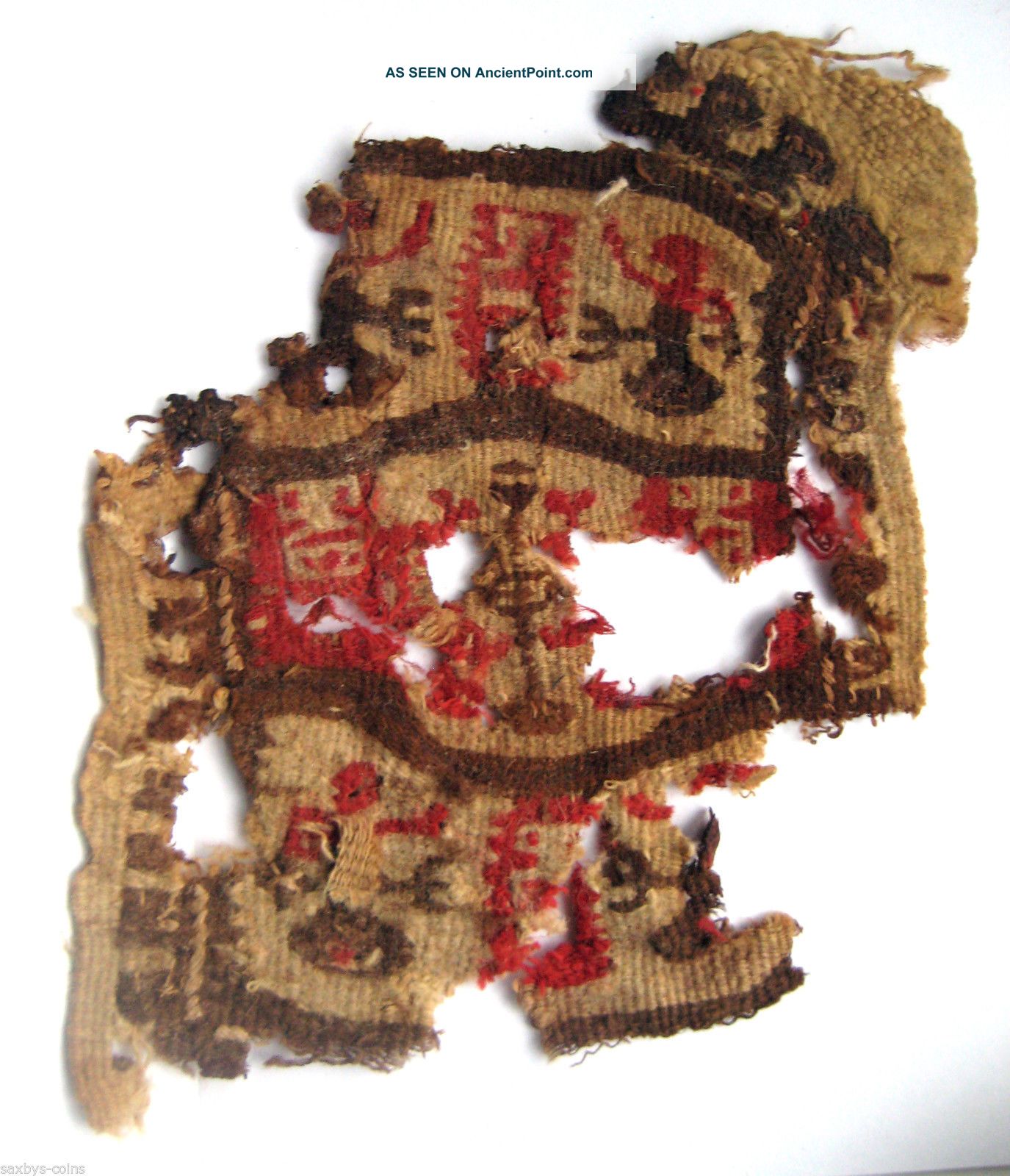Circa.  1100 A.  D English Early Medieval Period Garment Section Of Heraldic Design Tapestries photo