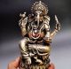 Chinese Old Handwork Carved Silver Copper Elephant Nose Buddha Statue Cx1164 Buddha photo 2