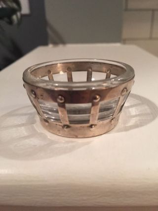 Webster Sterling Silver Barrel Style Salt Cellar With Glass Insert Unique Style photo