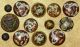 13 Antique French Enamel Champleve Cloisonne Buttons Buttons photo 1
