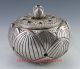 Chinese Silver Include Copper Vintage Hand Hammered Old Flower Incense Burner Horses photo 1