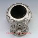 Chinese Silver Include Copper Vintage Hand Hammered Old Flower Incense Burner Horses photo 3