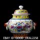 Chinese Famille Rose Porcelain Hand - Painted Peony & Peach Pot W Qianlong Mark Pots photo 3