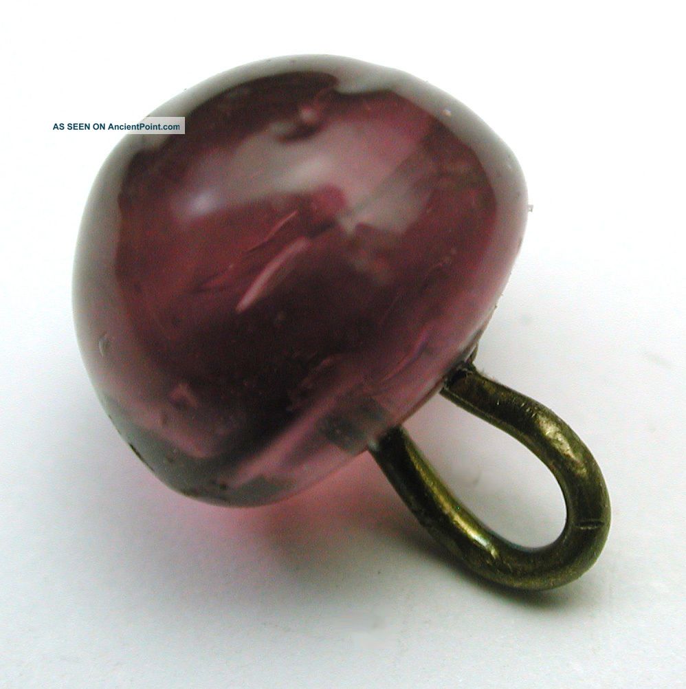 Antique Glass Charmstring Button Dimi Size Amethyst - Swirl Back Buttons photo
