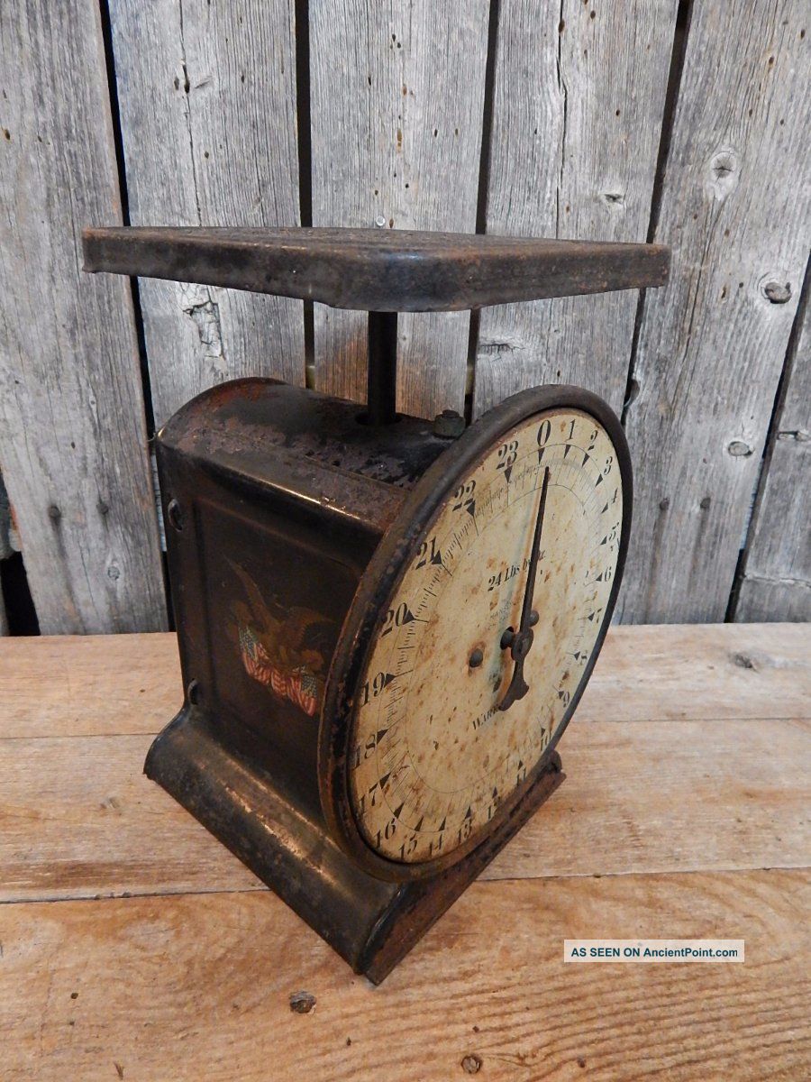 1906 Antique Hanson Bros 24 Lbs Kitchen General Store Scale Graphics Aafa Scales photo