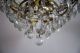 Large Antique French Basket Style Brass & Crystals Chandelier Ceiling Lamp Chandeliers, Fixtures, Sconces photo 5