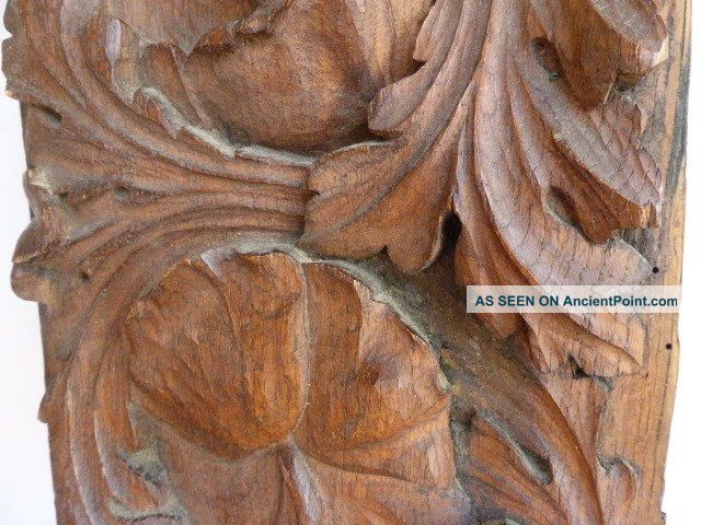 Antique Carved Decorative Oak Panel Plaques photo