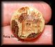 Antique Collectible Custard Sepia Glass Picture Button Of Gated Wall & Home Buttons photo 1