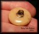 Antique Collectible Custard Sepia Glass Picture Button Of Gated Wall & Home Buttons photo 2