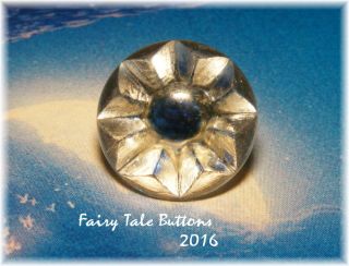 Antique Collectible Radiant Glory Button Ribbed Back W Blue photo
