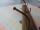Antique Authentic Wall Hanger Carved Primitive Peg Wooden Base With Metal Gab Primitives photo 3