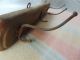 Antique Authentic Wall Hanger Carved Primitive Peg Wooden Base With Metal Gab Primitives photo 5