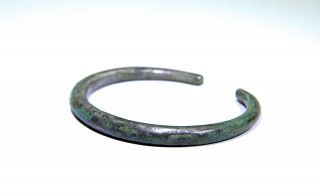 Ancient Celtic Iron Age Silver Bracelet 300 - 100 Bc photo