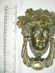 Vintage Brass Greek Goddess Door Knocker Ornate Heavy Brass Large Size Door Bells & Knockers photo 3
