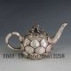 Vintage Oriental Brass Handwork Carved Lotus Teapot & Frog Lid W Kangxi Mark Teapots photo 4