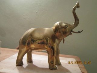 Vintage Large Solid Brass Elephant photo