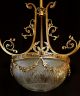 Stunning 1920s Art Nouveau Bronze Brass Chandelier Ranking Flowers Petal Shades Chandeliers, Fixtures, Sconces photo 2