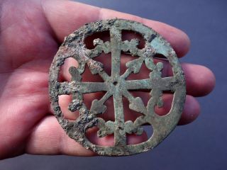 A Large Ancient Roman Military Bronze Decoration,  As It Detect,  2nd Ad photo