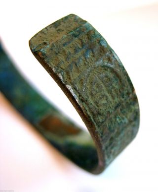 Finest Circa.  800 A.  D Large British Found Viking Ae Bronze Decorative Wrist Torc photo