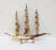 Vintage Model Sail Boat Ship Made Of Cow Horn Brass Hardware Good Cond Model Ships photo 2