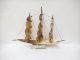 Vintage Model Sail Boat Ship Made Of Cow Horn Brass Hardware Good Cond Model Ships photo 3