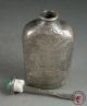 Antique Old Chinese Silver Made Snuff Bottle Incised W/ Double Goldfishes&lotus Snuff Bottles photo 3