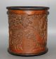 Ancient Chinese Old Bamboo Handwork Carvd Brush Pot W Brush Pots photo 3