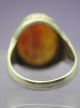 Antique Post Medieval Decorated Silver Ring With Stone Insert Other Antiquities photo 2