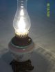 Oil Lamp Electrified Pink Rose Buds Design Glass Globe Chimney Parlor Table Desk Lamps photo 1