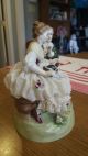 6 In Unter Weiss Bach German Porcelain Figurine Man And Woman Playing Instrument Figurines photo 2