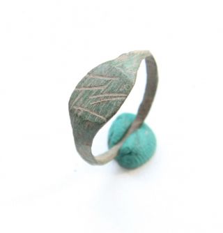 Ancient Viking Bronze Runic Ring (spt30) photo