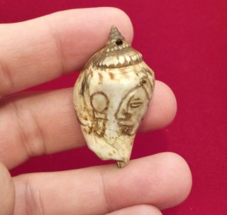 Mayan Incised Shell Pendant - Antique Pre Columbian Artifact photo