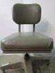 Vintage Gray Vinyl Office Desk Chair With Rolling Metal Base Steampunk Post-1950 photo 3