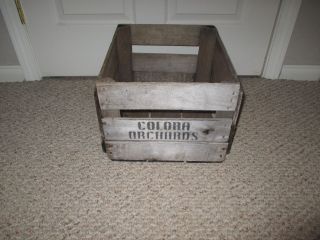 Vintage,  Antique Wood Crate,  Colora Orchards,  Approx.  15 X 13 X 10 photo