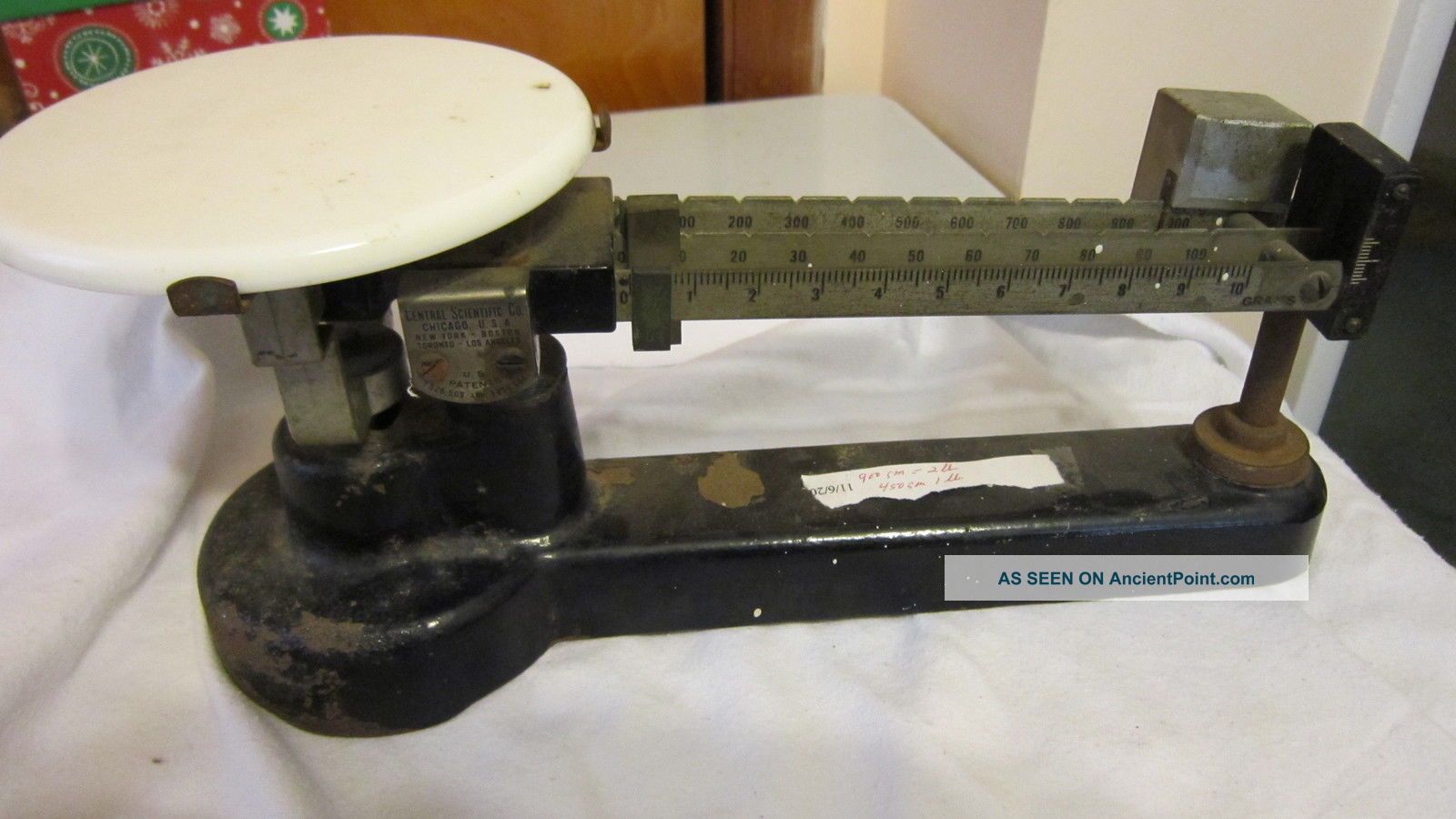 Antique Triple Beam Sliding Scale By Central Scientific Co. Scales photo