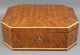 19thc Antique Parquetry Inlaid Wood & Brass Trinket Jewelry Dresser Box Chest Boxes photo 1