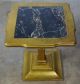 Vintage Mid Century Hollywood Regency Gold Gilt & Marble Pedestal Side Table Post-1950 photo 1