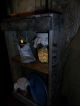 Primitive Old Cupboard,  Early Pantry Box W/jars,  Dry Goods,  Bowl,  Light Gathering Primitives photo 2