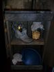 Primitive Old Cupboard,  Early Pantry Box W/jars,  Dry Goods,  Bowl,  Light Gathering Primitives photo 4