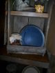 Primitive Old Cupboard,  Early Pantry Box W/jars,  Dry Goods,  Bowl,  Light Gathering Primitives photo 6