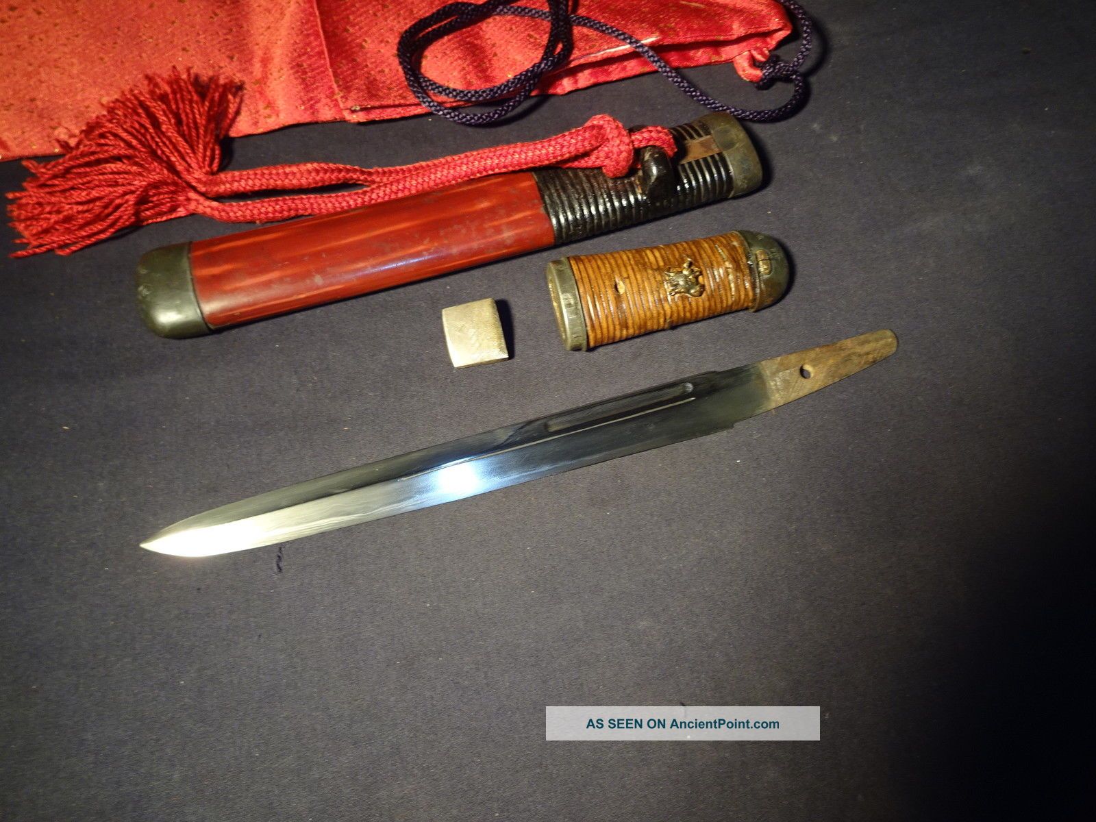 Japanese Sword Tanto,  Kaiken Dagger In Aikuchi Mountings,  Kogarasumaru Swords photo
