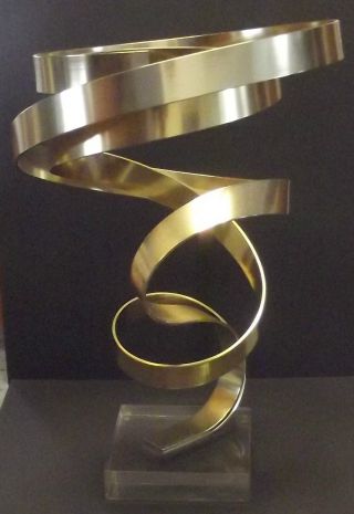 Abstract Dan Murphy Kinetic Double Ribbon Sculpture1988/frozen Tornado photo